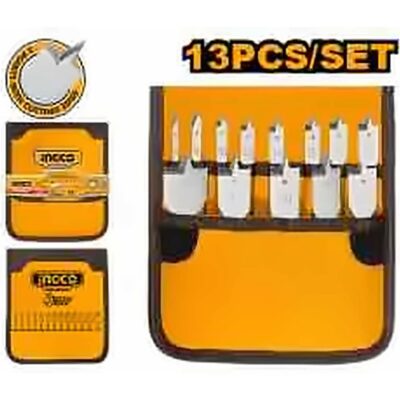 INGCO 13PCS FLAT WOOD DRILL BITS SET AKD41301