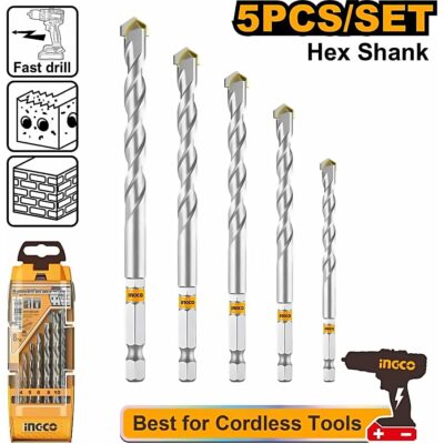 INGCO 5PCS TOP EFFICIENT MASONERY DRILL BIT SET 4,5,6,8 & 10MM AKDB6055