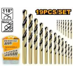 INGCO 19PCS HSS DRILL BIT SET 1-10MM (1,1.5,2,2.5,3,3.5,4,4.5,5,5.5,6,6.5,7,7.5,8,8.5,9,9.5,10MM) AKDB9190