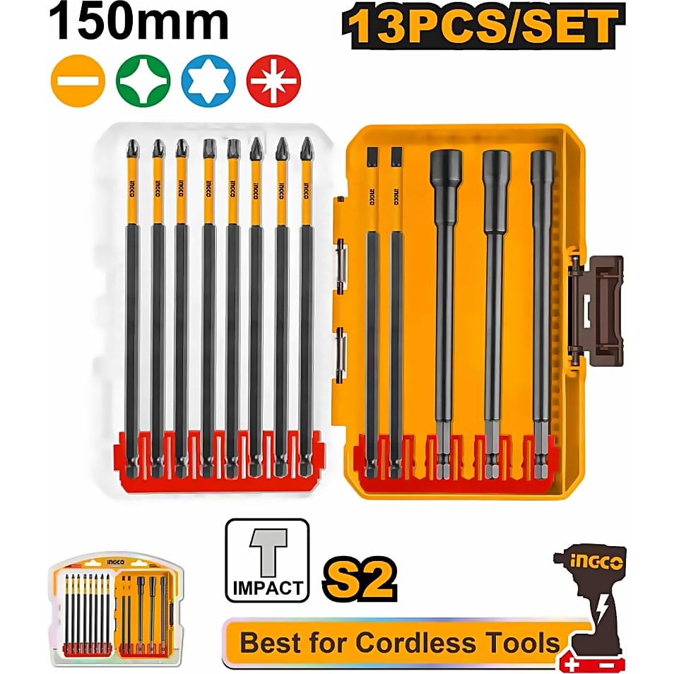 INGCO 13PCS IMPACT SCREWDRIVER SET AKDL01306