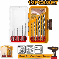 INGCO 12PCS HSS DRILL BIT SET 1.0-10M AKDL11206