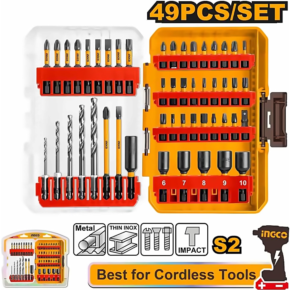 INGCO 49PCS IMPACT DRIVER BIT SET AKDL24906