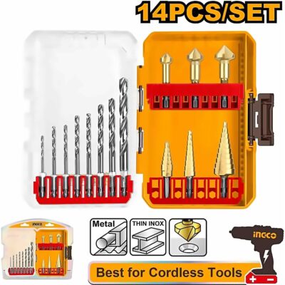 INGCO 14PCS 8XHSS DRILLS+3XSTEP DRILLS+3XCOUNTERSINK BITS SET AKDL61401