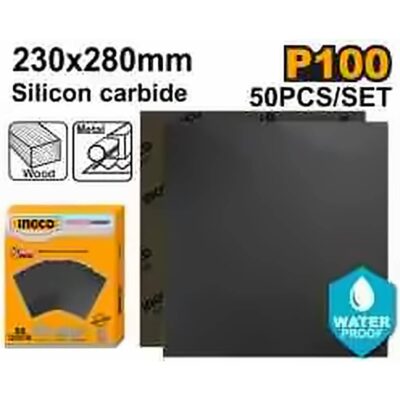 INGCO 50PCS WATERPROOF SANDPAPER 230X280MM P100 AKHS010016