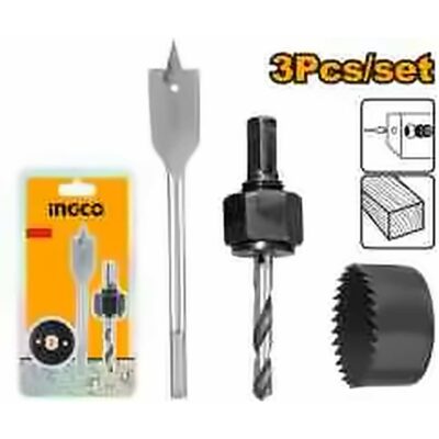 INGCO 3PCS LOCK INSTALLATION HOLE SAW KIT AKHS302
