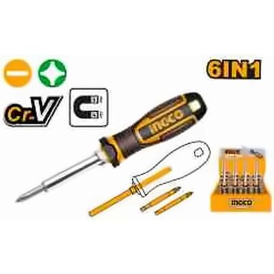 INGCO 6 IN 1 INTERCHANGEABLE SCREWDRIVER AKISD0608