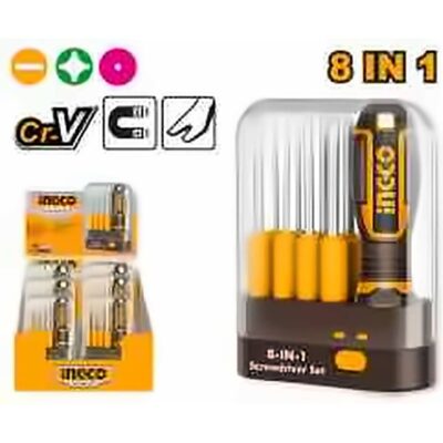 INGCO 9 PCS INTERCHANGEABLE SCREWDRIVER SET AKISD0901
