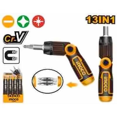 INGCO 13 IN 1 RATCHET SCREWDRIVER SET AKISD1208