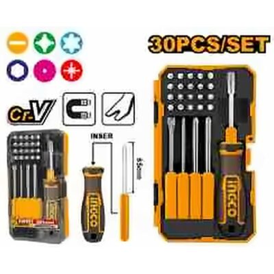 INGCO 30 PCS INTERCHANGEABLE SCREWDRIVER BIT SET AKISD3001
