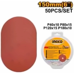 INGCO 50PCS SANDING SHEET FOR RANDOM ORBITAL SANDER 150MM AKRS1500511
