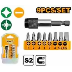 INGCO 9PCS SCREWDRIVER BIT SET QUICK RELEASE HOLDER AKSD0071
