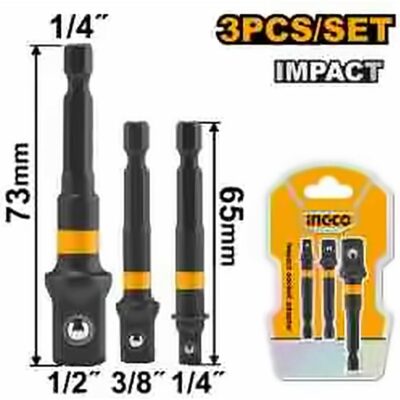 INGCO 3 PCS SOCKET ADAPOR SET 1/4", 3/8" & 1/2" AMN365A01