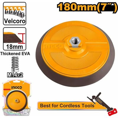 INGCO PP POLISHING PAD 180MM WITH FLANGE M14X2.0 VELCRO BACKING APP18051