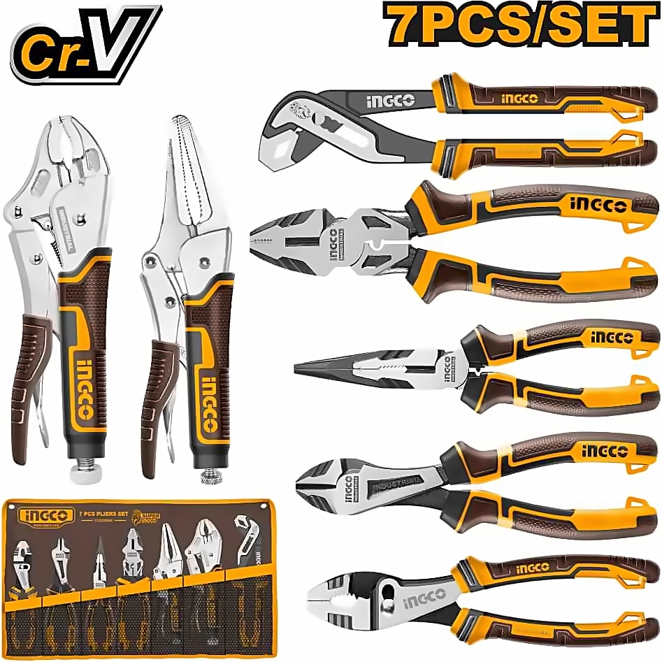 INGCO 7 PCS CRV PLIERS SET COS23036
