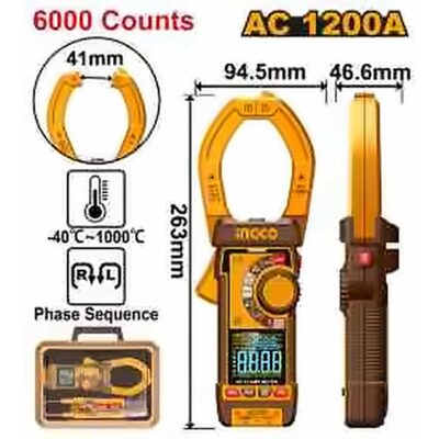 INGCO DIGITAL AC 1000A CLAMP METER DCM610001
