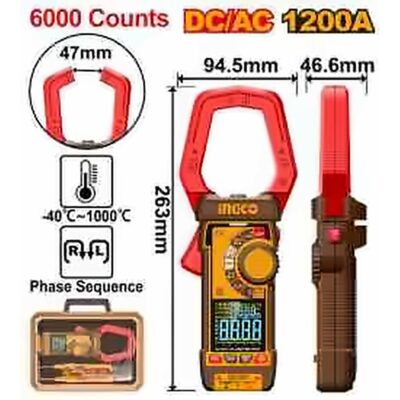 INGCO DIGITAL DC/AC 1000A CLAMP METER DCM610002