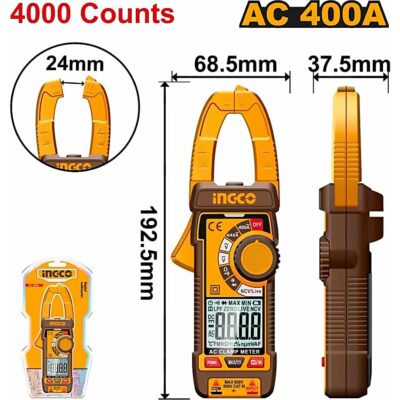 INGCO DIGITAL AC 400A CLAMP METER DCM62001