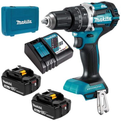 MAKITA DHP484RTE DC HAMMER DRIVER DRILL 18V BL (2PCS 5.0AH BATTERY, 1PC CHARGER)