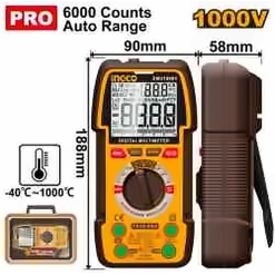 INGCO DIGITAL MULTIMETER 1000V 6000 COUNT AUTO RANGE DM310004