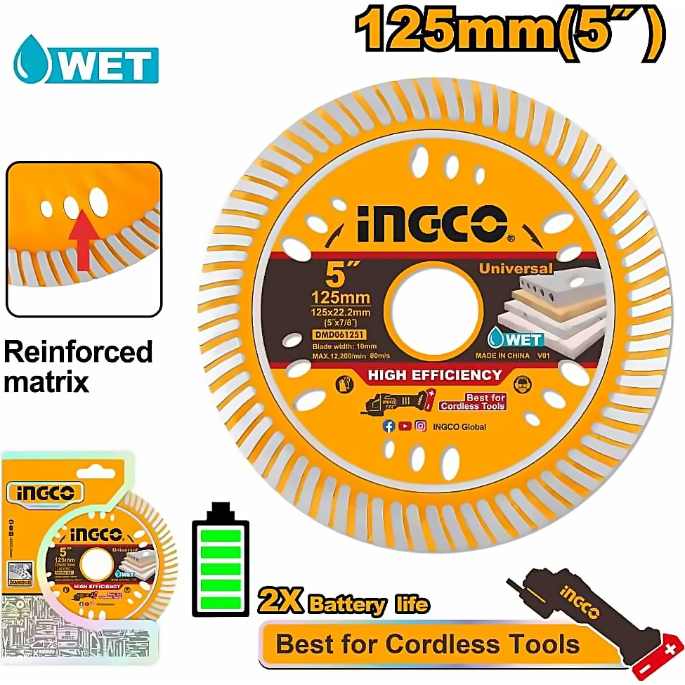 INGCO SEGMENTED DIAMOND DISC 125MM DMD061251
