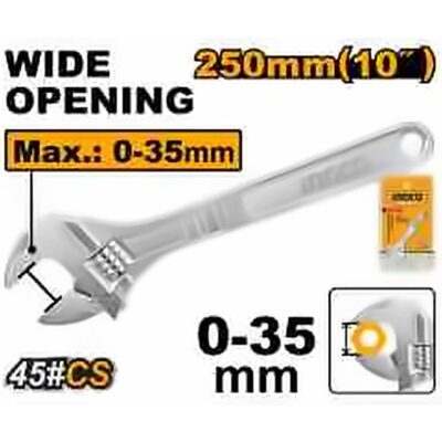 INGCO 10IN ADJUSTABLE WRENCH HADW131102