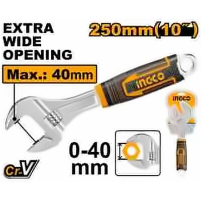 INGCO 10IN ADJUSTABLE WRENCH HADW131108
