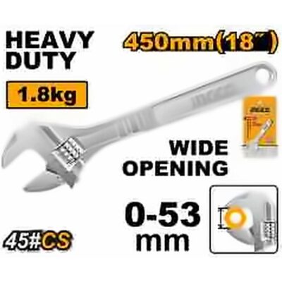 INGCO 18IN ADJUSTABLE WRENCH HADW131182