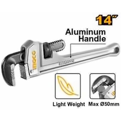 INGCO INDUSTRIAL ALUMINUM PIPE WRENCH 14" (350MM) HALPW0114