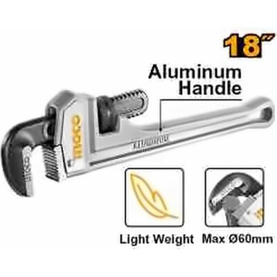 INGCO ALUMINIUM PIPE WRENCH 18 INCH/450MM HALPW0118