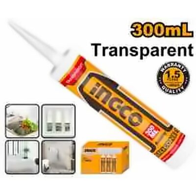 INGCO ACETIC SILICONE SEALANT TRANSPARENT 300ML HASS02