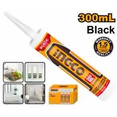 INGCO ACETIC SILICONE SEALANT BLACK 300ML HASS03