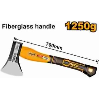INGCO 1250GM DROP FROGED AXE HEAD FIBRE GLASS HANDLE 700MML HAX0811250
