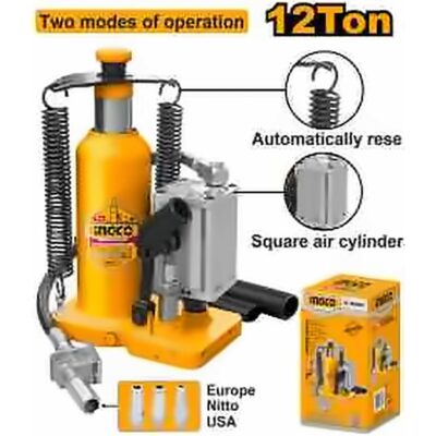 INGCO 12TON HYDRAULIC BOTTLE JACK LONG RAM HBJ1206