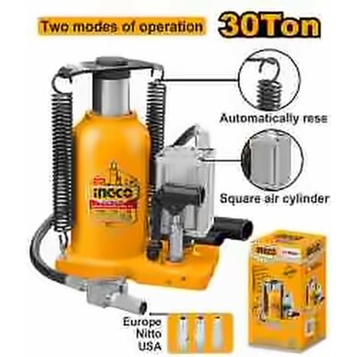 INGCO 30TON HYDRAULIC BOTTLE JACK LONG RAM HBJ3006