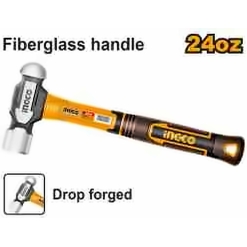 INGCO BALL PEIN HAMMER 24OZ FIBERGLASS HANDLE HBPH81024