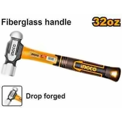 INGCO BALL PEIN HAMMER 32OZ FIBERGLASS HANDLE HBPH81032
