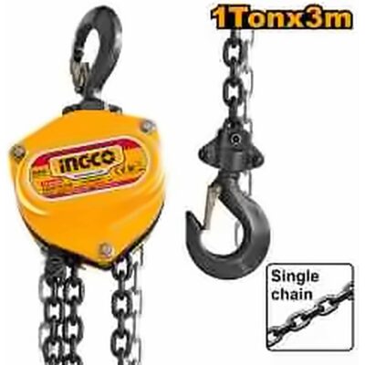 INGCO CHAIN BLOCK 1 TON LIFT HEIGHT 3M HCBK0201