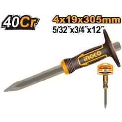 INGCO 40CR. CONCRETE POINTED CHISEL W/GUARD 12" 305X19X4MM HCC830419
