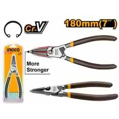 INGCO CIRCLIP PLIERS 7 INCH BENT INTERNAL HCCP261803