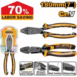 INGCO COMPOUND ACTION COMBINATION PLIERS 7" 180MM HCCP58186