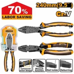 INGCO COMPOUND ACTION COMBINATION PLIERS 9.5" 240MM HCCP58246