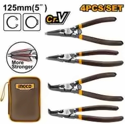 INGCO 4PCS CIRCLIP PLIER SET 5" 125MM HCCPS26125