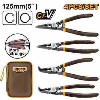 INGCO 4PCS CIRCLIP PLIER SET 5" 125MM HCCPS26125