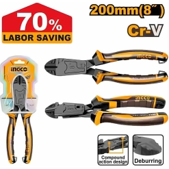 INGCO COMPOUND ACTION DIAGONAL CUTTING PLIERS 8" 200MM HCDCP58206