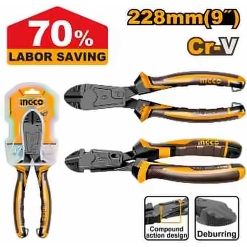 INGCO COMPOUND ACTION DIAGONAL CUTTING PLIERS 9" 228MM HCDCP58236