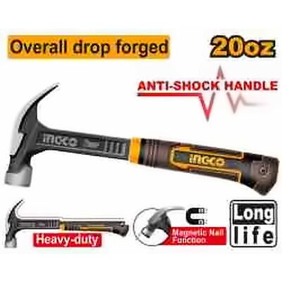 INGCO CLAW HAMMER 20OZ INDUSTRIAL HCH81020L