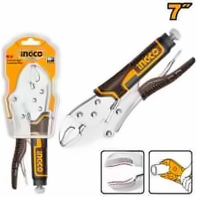INGCO CURVED JAW LOCKING PLIERS 7" NICKEL PLATED HCJLW0207