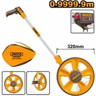 INGCO MEASURING WHEEL 4-DIGIT 320MM DIAMETER 0-9999.9M HDMW45