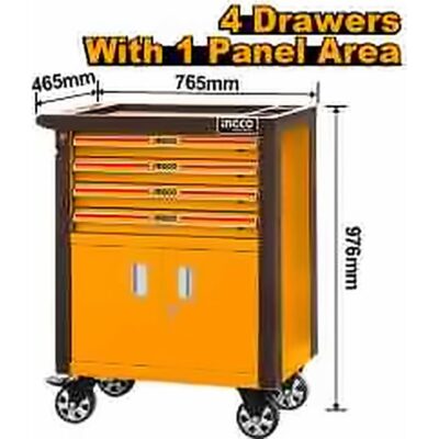 INGCO ROLLER CABINET 4 DRAWERS 765X465X812MM HDTC01042