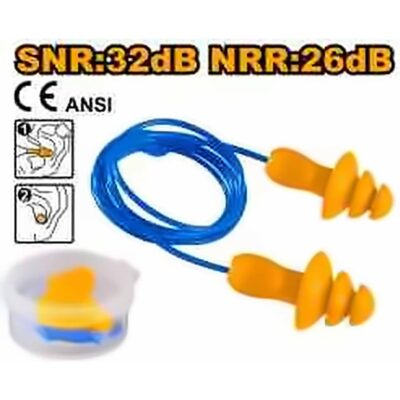 INGCO 3 LAYERS DESIGN EN 352-2:2020 AND ANSI 3.19-1974 EAR PLUG, HEP3225